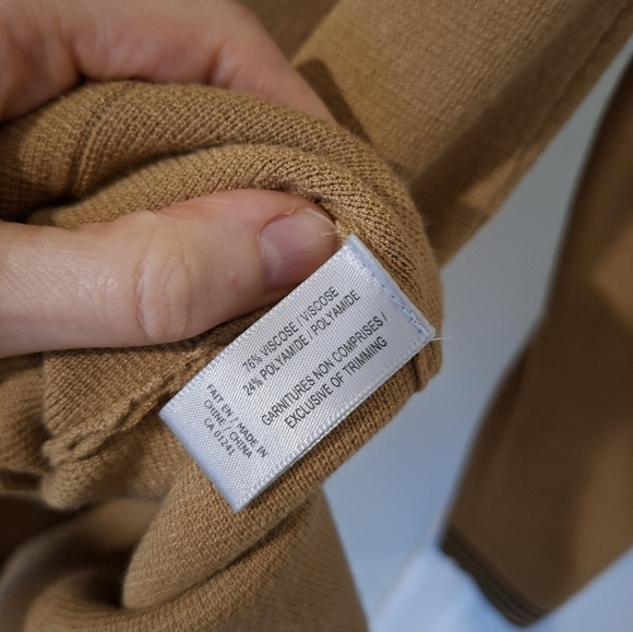 Contemporaine (for Simon's) Women's Camel & Black Long-line Cardigan (Size S) - Picture 7 of 8